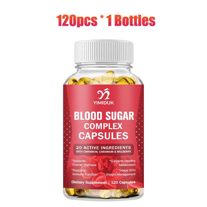 Blood Sugar Complex Supplement, for Energy & Overall Wellness, Promotes Immune System, Men Women, Non-GMO