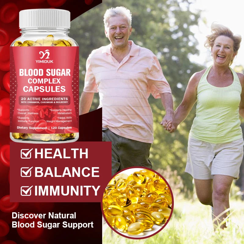 Blood Sugar Complex Supplement, for Energy & Overall Wellness, Promotes Immune System, Men Women, Non-GMO