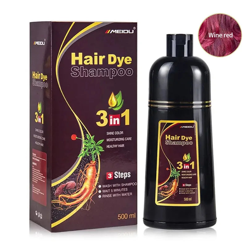 3 In 1 Black Hair Dye Shampoo Quick Instant Coloring Shampoo Gray White Cover Natural Plant Fast Dye Long Lasting Dye Shampoo