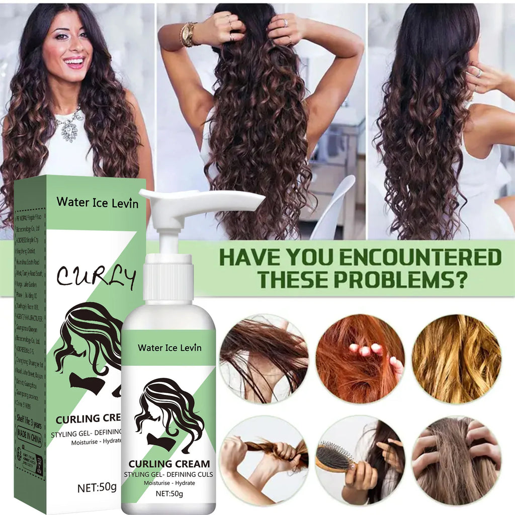 Curly hair Styling cream, moisturizing and smoothing formula, enhances the elasticity and shine of curly hair, easy to set