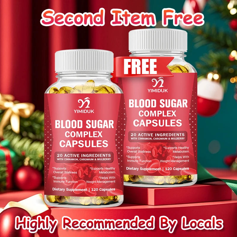 Blood Sugar Complex Supplement, for Energy & Overall Wellness, Promotes Immune System, Men Women, Non-GMO